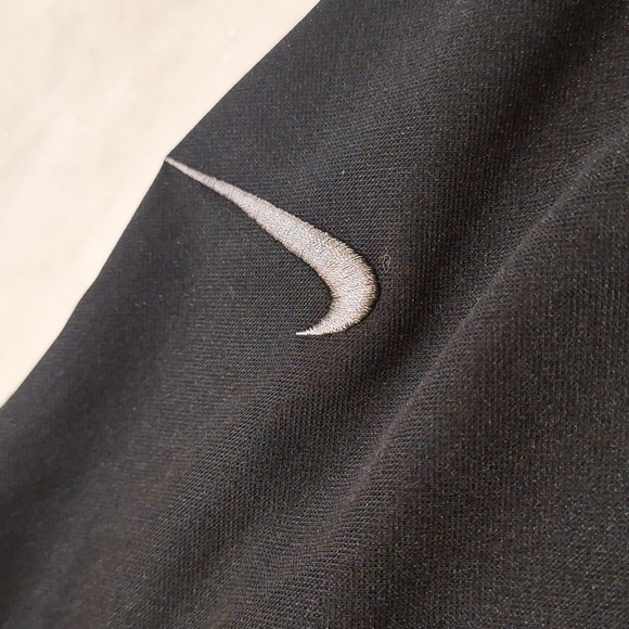 Nike Mens Black Track Pants Straight Leg Gray Stripe Drawstring Soccer Track - Picture 2 of 11